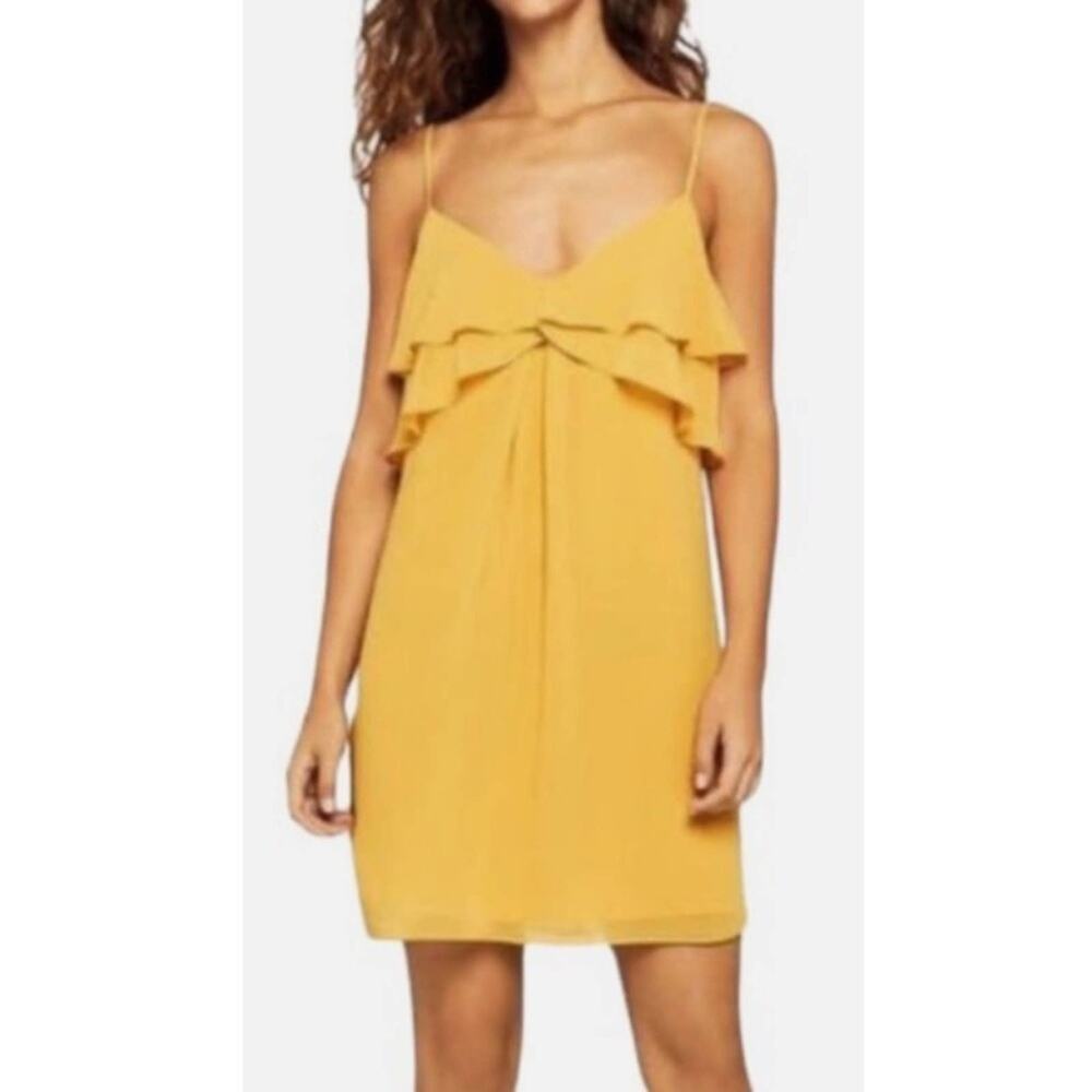 BCBGeneration Mustard Ruffle Cami Dress